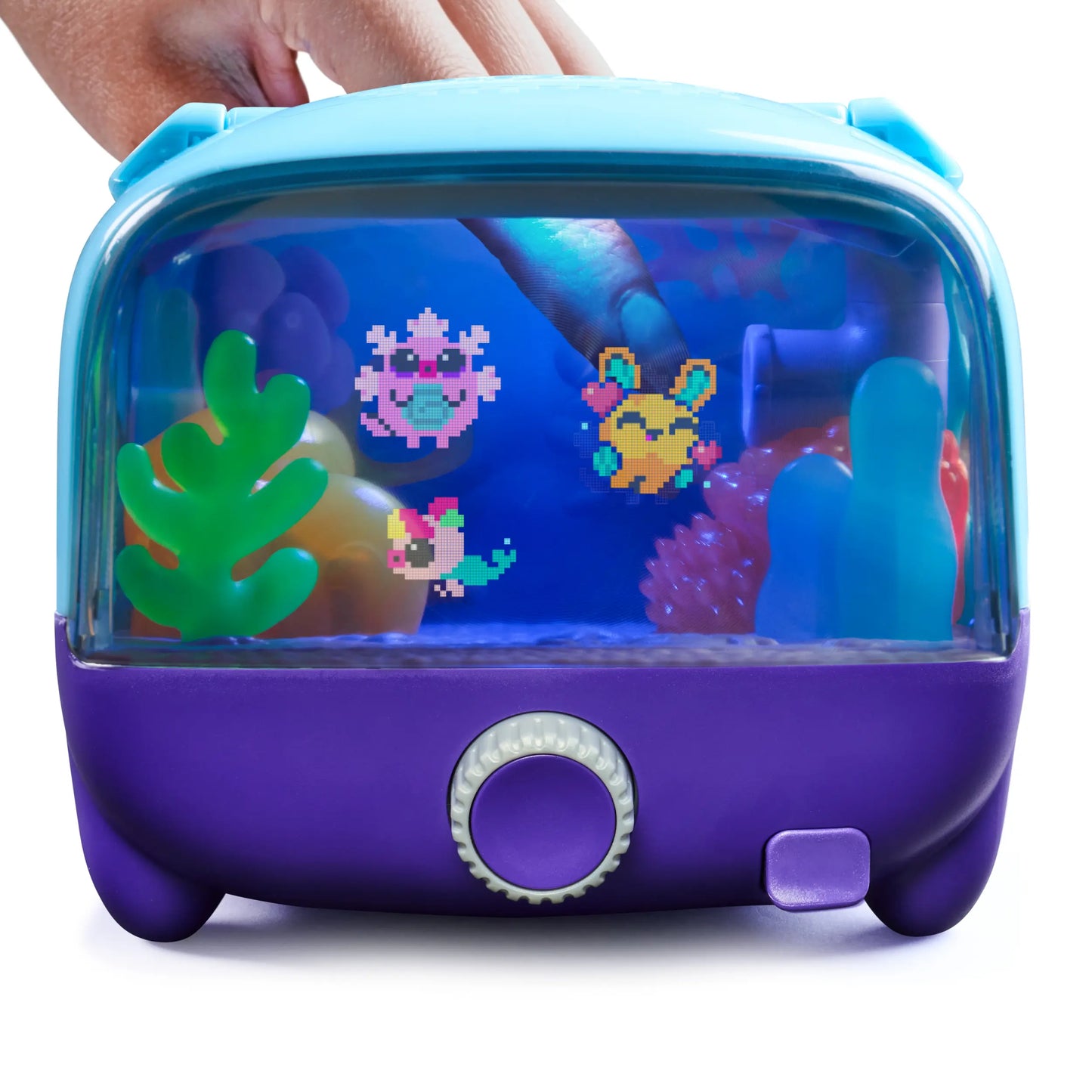 BITZEE Interactive Digital Aquarium Fish Tank Toy with 30 Virtual Fish, Large Display, LED Lights, Touch-Responsive Electronic Pets, Boy Gifts for Kids Ages 5+