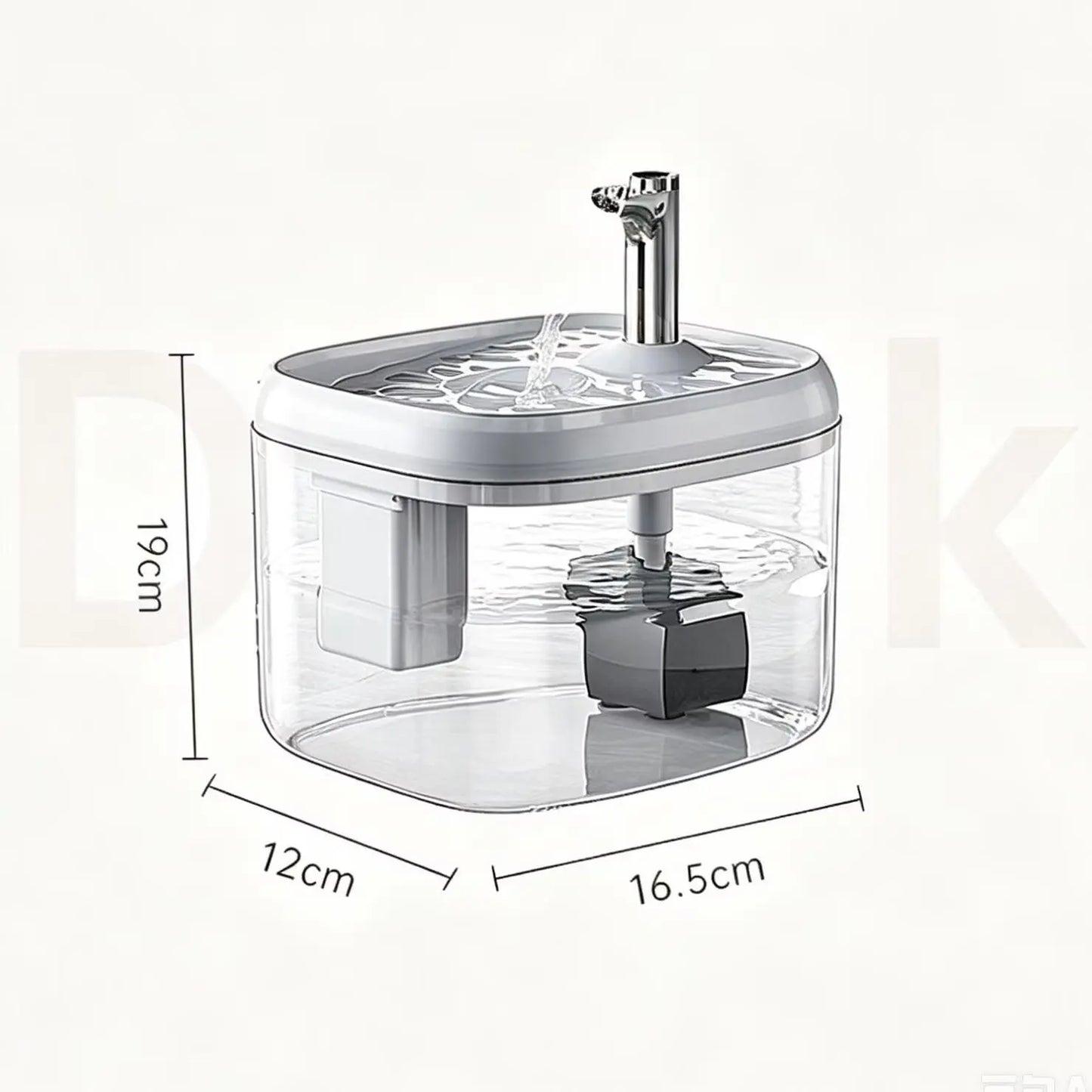 1.5L USB Cat Water Fountain, Automatic Pet Drinking Dispenser with Filter, Transparent Gray Circulating Fresh Water Bowl for Cats & Small Dogs