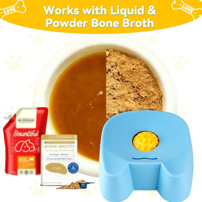 Silicone Slow Feeder Bowls for Dogs - Non-Skid Ball-In Lick Design, 3/4 Cup Capacity Wet Food Feeder for Bone Broth & Yogurt, Anxiety Relief Interactive Bowl for Small-Large Dogs (Blue) - Mid Year Sale Tiktok Shop Midyeardeals