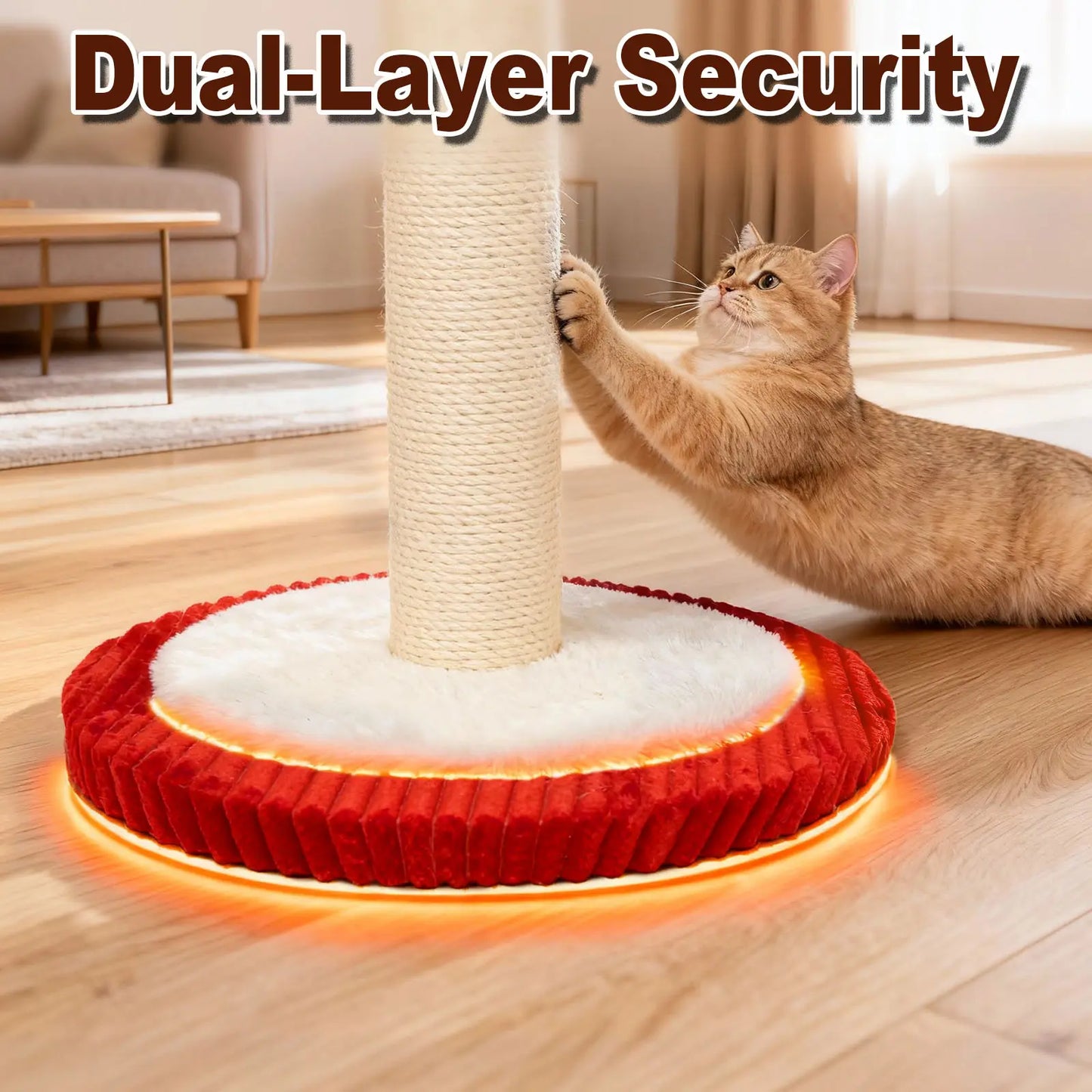 Sisal Cat Scratching Post with Interactive Circus Umbrella Toy for Indoor Kittens and Adult Cats